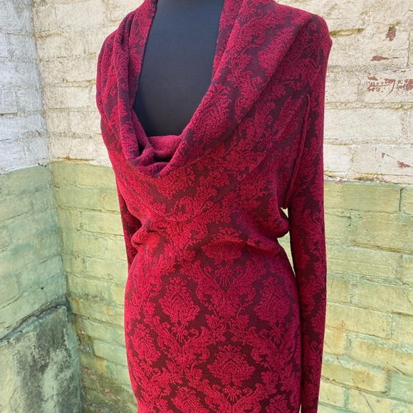 FREE PEOPLE Floral Cowl Neck Sweater dress/tunic - Picture 3 of 5